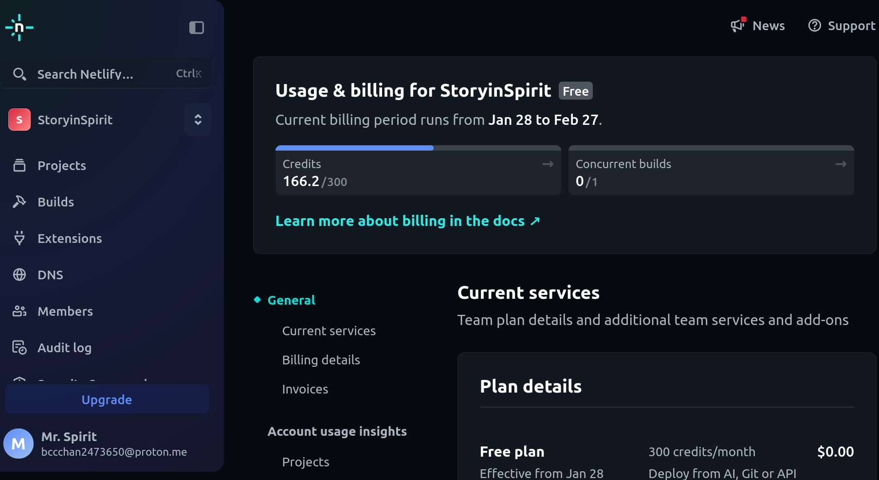 Netlify 的 credit 限制
